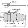 Galvanised Locker Hinge - 147mm