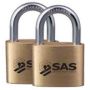 SAS UB60 Padlock, 60mm Brass Body Pack Of 2